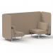 Brixworth 2 Seater Bench Booth With White Legs In Synergy Fabric - Affix Panels And Sofa SF003562