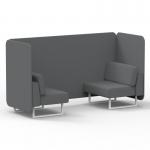 Brixworth 2 Seater Bench Booth With White Legs In Synergy Fabric - Partner Panels And Sofa SF003566