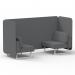 Brixworth 2 Seater Bench Booth With White Legs In Synergy Fabric - Partner Panels And Sofa SF003566