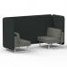 Brixworth 2 Seater Bench Booth With White Legs In Rivet Fabric - Charcoal Panels And Vitreous Sofa SF003575