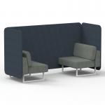 Brixworth 2 Seater Bench Booth With White Legs In Rivet Fabric - Crucible Panels And Prime Sofa SF003576