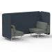 Brixworth 2 Seater Bench Booth With White Legs In Rivet Fabric - Crucible Panels And Prime Sofa SF003576