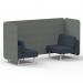 Brixworth 2 Seater Bench Booth With White Legs In Rivet Fabric - Prime Panels And Crucible Sofa SF003578