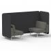 Brixworth 2 Seater Bench Booth With White Legs In X2 Fabric - Arithmetic Panels And Number Sofa SF003580
