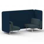 Brixworth 2 Seater Bench Booth With White Legs In X2 Fabric - Calculus Panels And Polygon Sofa SF003581