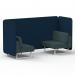 Brixworth 2 Seater Bench Booth With White Legs In X2 Fabric - Calculus Panels And Polygon Sofa SF003581