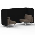 Brixworth 2 Seater Bench Booth With White Legs In X2 Fabric - Diameter Panels And Theory Sofa SF003582