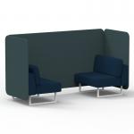 Brixworth 2 Seater Bench Booth With White Legs In X2 Fabric - Polygon Panels And Calculus Sofa SF003584