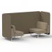 Brixworth 2 Seater Bench Booth With White Legs In Main Line Flax Fabric - Bank Panels And Upminster Sofa SF003586