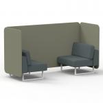 Brixworth 2 Seater Bench Booth With White Legs In Main Line Flax Fabric - Newbury Panels And Westminster Sofa SF003588
