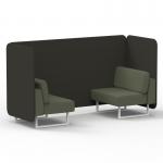 Brixworth 2 Seater Bench Booth With White Legs In Main Line Flax Fabric - Temple Panels And Monument Sofa SF003589