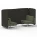 Brixworth 2 Seater Bench Booth With White Legs In Main Line Flax Fabric - Temple Panels And Monument Sofa SF003589