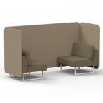 Brixworth 2 Seater Bench Booth With White Legs In Main Line Flax Fabric - Upminster Panels And Bank Sofa SF003590
