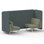 Brixworth 2 Seater Bench Booth With White Legs In Main Line Flax Fabric - Westminster Panels And Newbury Sofa SF003591