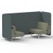 Brixworth 2 Seater Bench Booth With White Legs In Main Line Flax Fabric - Westminster Panels And Newbury Sofa SF003591
