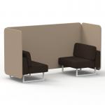 Brixworth 2 Seater Bench Booth With White Legs In Synergy Fabric - Affix Panels And Wed Sofa SF003592