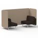 Brixworth 2 Seater Bench Booth With White Legs In Synergy Fabric - Affix Panels And Wed Sofa SF003592