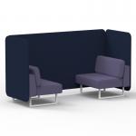 Brixworth 2 Seater Bench Booth With White Legs In Synergy Fabric - Alike Panels And Order Sofa SF003593