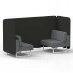 Brixworth 2 Seater Bench Booth With White Legs In Synergy Fabric - Mix Panels And Partner Sofa SF003594