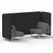 Brixworth 2 Seater Bench Booth With White Legs In Synergy Fabric - Mix Panels And Partner Sofa SF003594