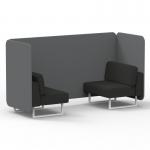 Brixworth 2 Seater Bench Booth With White Legs In Synergy Fabric - Partner Panels And Mix Sofa SF003596
