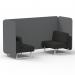 Brixworth 2 Seater Bench Booth With White Legs In Synergy Fabric - Partner Panels And Mix Sofa SF003596