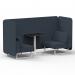 Brixworth 2 Seater Bench Booth With White Legs And Black Table With White Leg In Rivet Fabric - Crucible Panels And Sofa SF003606