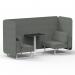 Brixworth 2 Seater Bench Booth With White Legs And Black Table With White Leg In Rivet Fabric - Prime Panels And Sofa SF003608