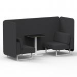 Brixworth 2 Seater Bench Booth With White Legs And Black Table With White Leg In X2 Fabric - Arithmetic Panels And Sofa SF003610