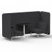 Brixworth 2 Seater Bench Booth With White Legs And Black Table With White Leg In X2 Fabric - Arithmetic Panels And Sofa SF003610