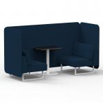 Brixworth 2 Seater Bench Booth With White Legs And Black Table With White Leg In X2 Fabric - Calculus Panels And Sofa SF003611