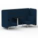 Brixworth 2 Seater Bench Booth With White Legs And Black Table With White Leg In X2 Fabric - Calculus Panels And Sofa SF003611