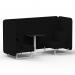 Brixworth 2 Seater Bench Booth With White Legs And Black Table With White Leg In X2 Fabric - Diameter Panels And Sofa SF003612