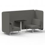 Brixworth 2 Seater Bench Booth With White Legs And Black Table With White Leg In X2 Fabric - Number Panels And Sofa SF003613