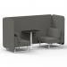 Brixworth 2 Seater Bench Booth With White Legs And Black Table With White Leg In X2 Fabric - Number Panels And Sofa SF003613