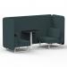 Brixworth 2 Seater Bench Booth With White Legs And Black Table With White Leg In X2 Fabric - Polygon Panels And Sofa SF003614