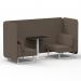 Brixworth 2 Seater Bench Booth With White Legs And Black Table With White Leg In X2 Fabric - Theory Panels And Sofa SF003615