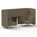 Brixworth 2 Seater Bench Booth With White Legs And Black Table With White Leg In Main Line Flax Fabric - Bank Panels And Sofa SF003616