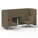 Brixworth 2 Seater Bench Booth With White Legs And Black Table With White Leg In Main Line Flax Fabric - Bank Panels And Sofa SF003616