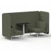 Brixworth 2 Seater Bench Booth With White Legs And Black Table With White Leg In Main Line Flax Fabric - Monument Panels And Sofa SF003617
