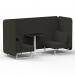 Brixworth 2 Seater Bench Booth With White Legs And Black Table With White Leg In Main Line Flax Fabric - Temple Panels And Sofa SF003619
