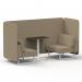 Brixworth 2 Seater Bench Booth With White Legs And Black Table With White Leg In Main Line Flax Fabric - Upminster Panels And Sofa SF003620