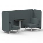 Brixworth 2 Seater Bench Booth With White Legs And Black Table With White Leg In Main Line Flax Fabric - Westminster Panels And Sofa SF003621