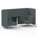 Brixworth 2 Seater Bench Booth With White Legs And Black Table With White Leg In Main Line Flax Fabric - Westminster Panels And Sofa SF003621