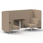 Brixworth 2 Seater Bench Booth With White Legs And Black Table With White Leg In Synergy Fabric - Affix Panels And Sofa SF003622