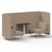 Brixworth 2 Seater Bench Booth With White Legs And Black Table With White Leg In Synergy Fabric - Affix Panels And Sofa SF003622