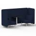 Brixworth 2 Seater Bench Booth With White Legs And Black Table With White Leg In Synergy Fabric - Alike Panels And Sofa SF003623