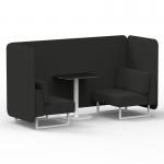 Brixworth 2 Seater Bench Booth With White Legs And Black Table With White Leg In Synergy Fabric - Mix Panels And Sofa SF003624