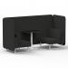 Brixworth 2 Seater Bench Booth With White Legs And Black Table With White Leg In Synergy Fabric - Mix Panels And Sofa SF003624