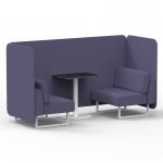 Brixworth 2 Seater Bench Booth With White Legs And Black Table With White Leg In Synergy Fabric - Order Panels And Sofa SF003625